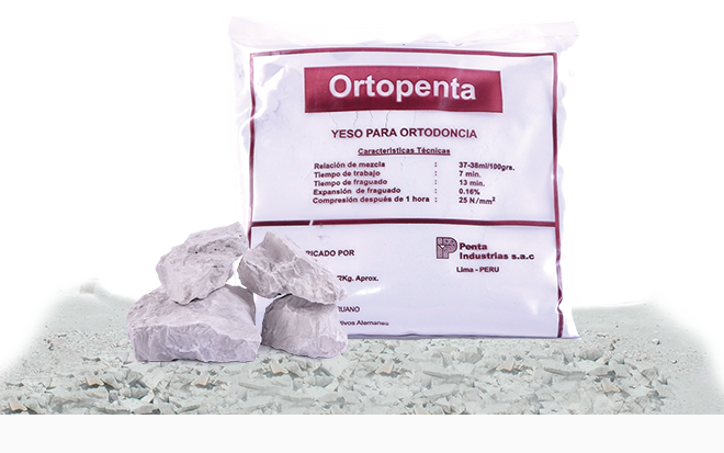 Yeso piedra especial para ortodoncia tipo III, de alta calidad. Especial para confección de moldes de estudio en ortodoncia, Modelos con el máximo detalle y finura.